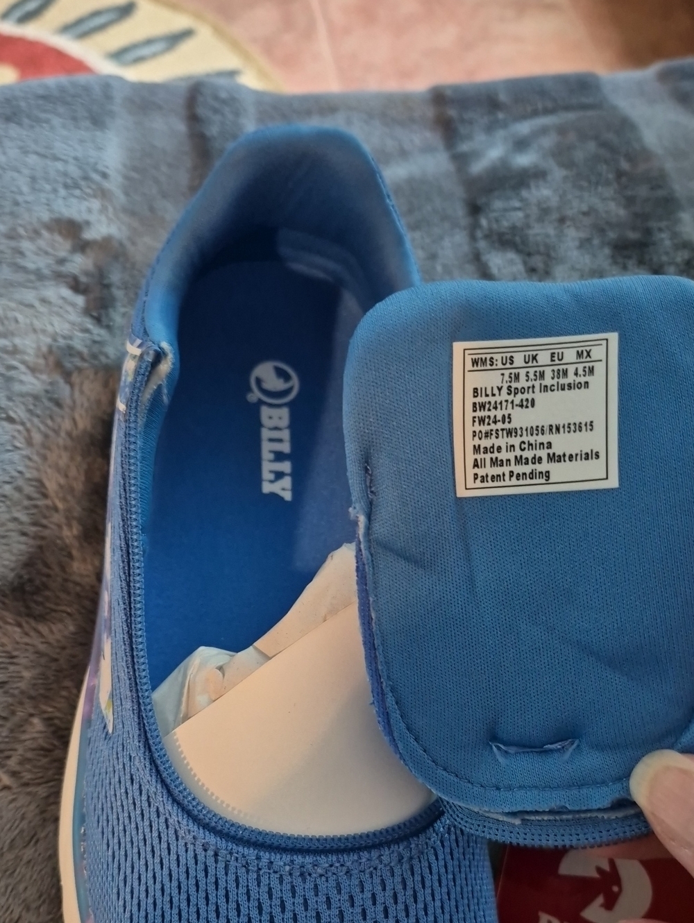 Blue "BILLY SPORT INCLUSION" Athletic Sneaker with Multicolor Marble Accents